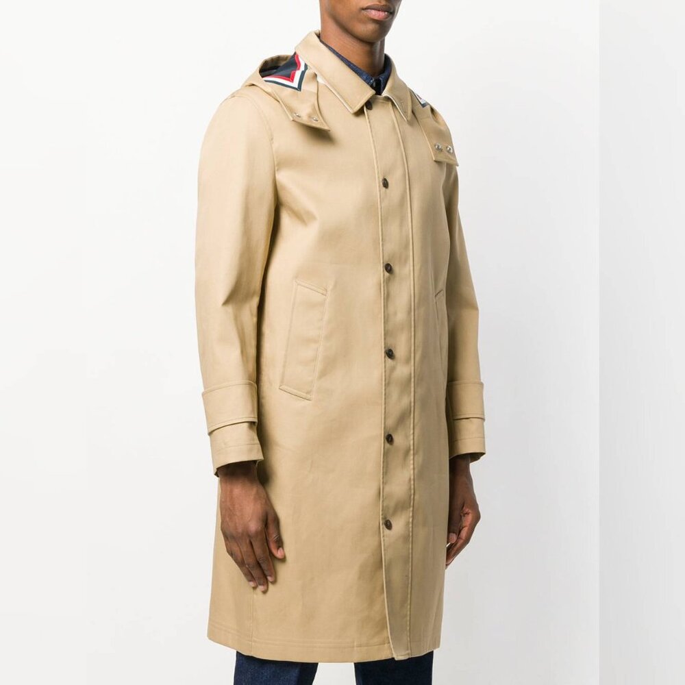 Thom Browne SS/18 Khaki Detachable Hood Snap Front Parka in Mackintosh